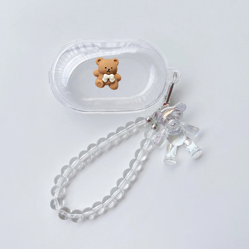 لسامسونج غالاكسي براعم سماعات لاسلكية قضية الكرتون غطاء شفاف ل غالاكسي براعم زائد + قضية مكافحة سقوط حماية