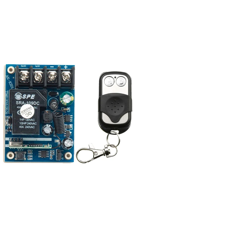 DC 12V-48V Wide Voltage Wireless Remote Control Switch Remote Power Switch Radio Relay 1CH 40A Receiver + 2CH Transmitter