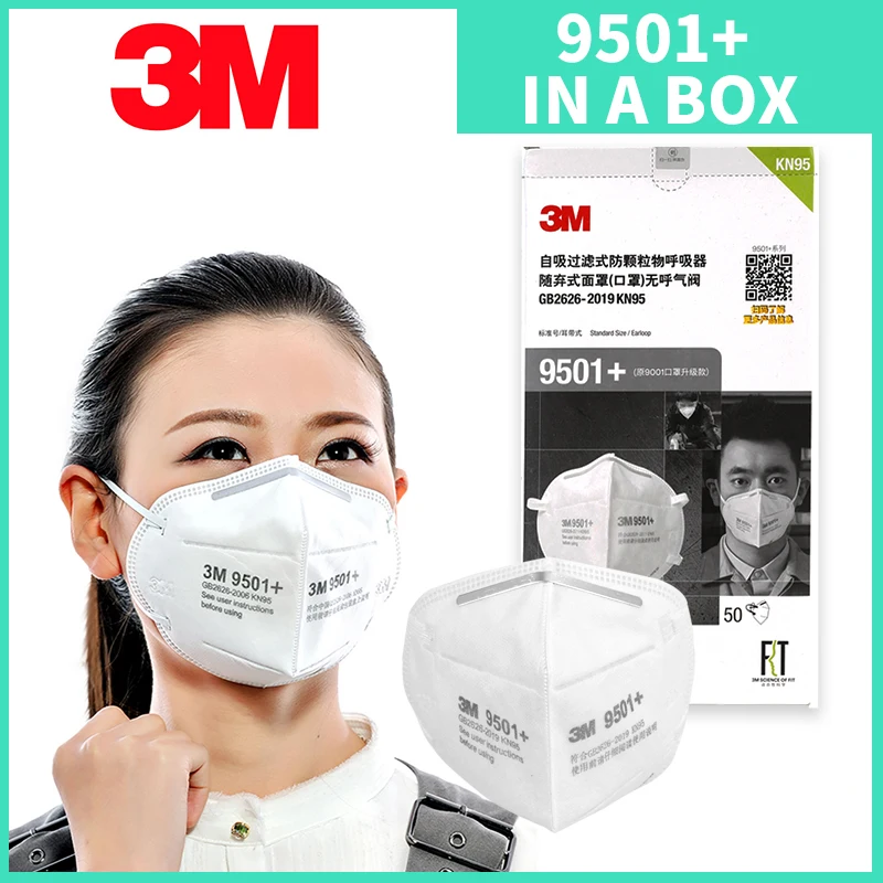 

3M 9501+ KN95 Particulat Respirator N95 Dust Mask Anti PM2.5 Smog Protective Face Mask Influenza Mask