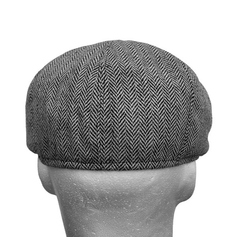 Newsboy Cap Wool Tweed Octagonal Cap For Men Grey Brown Gatsby Hat Berets Hat Cabbies Hat Headpiece Beret Hats