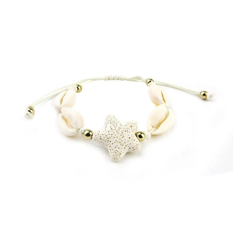 Personality element volcanic starfish natural shell accessories bracelet retro style women