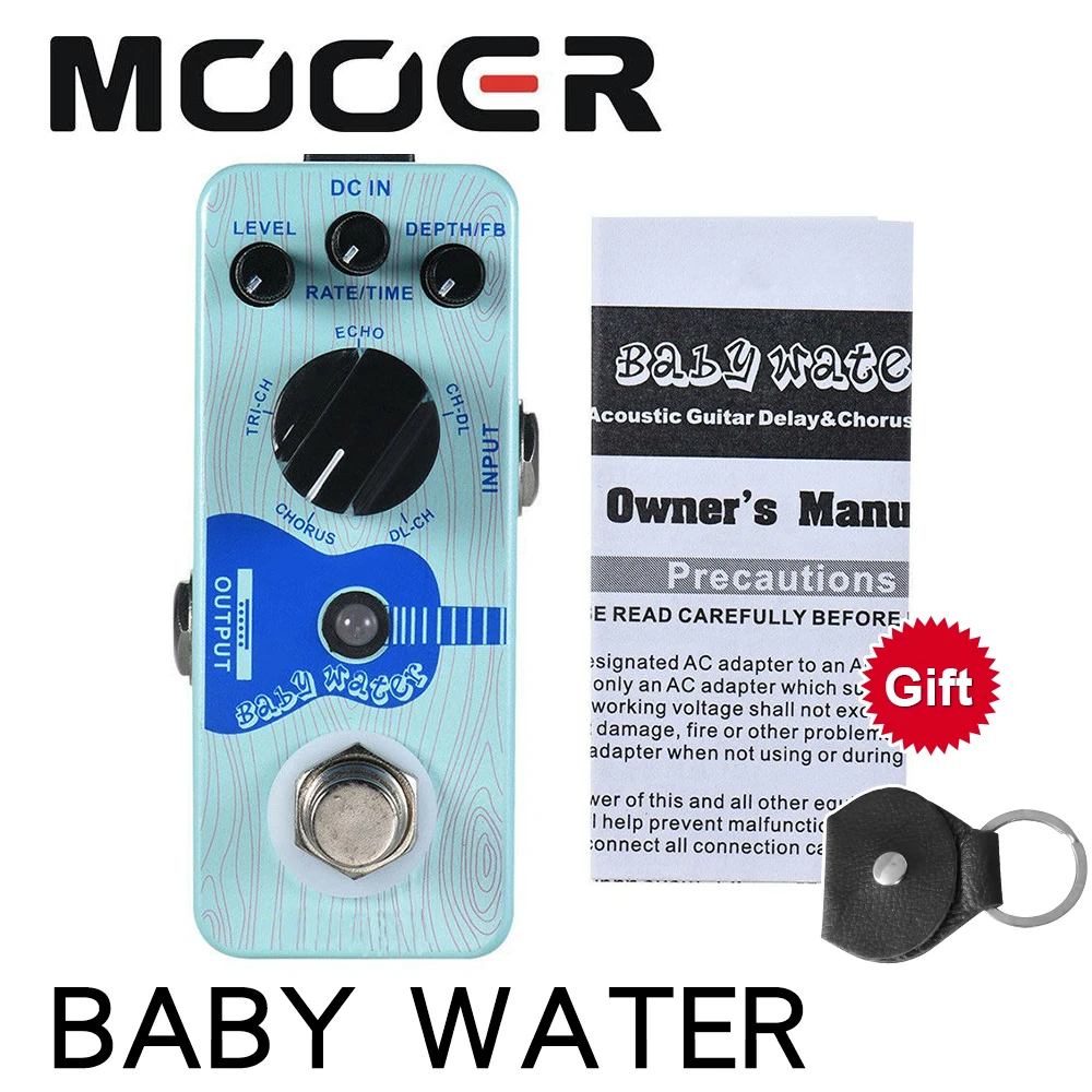 

MOOER Baby Water Acoustic Guitar Delay & Chorus Effect Pedal True Bypass Full Metal Shell Supports 5 modes