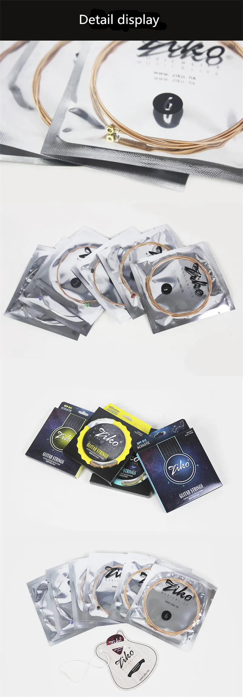 Ziko DPP 011 012 Akustikgitarrensaiten, beschichtet, Phosphorbronze, Rost, Upgrade, individuelle Verpackung, Musikinstrumententeile – Detail 6