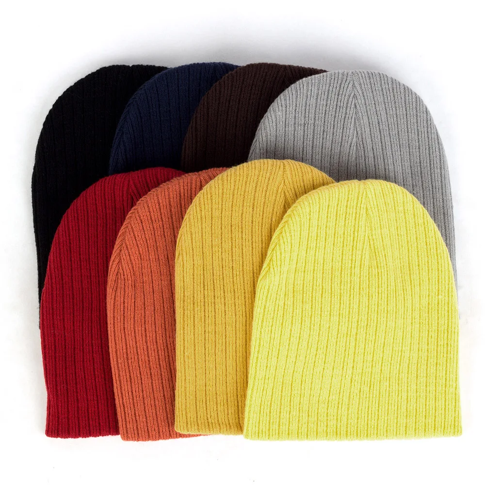 Casual Candy Color Newborn Baby Girls Striped Beanies Knitted Outdoor Warm Hats For Children Boys Toddler Caps Elastic Hats