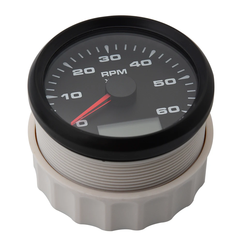 7 Color Backlight 85mm RPM Tachometer 6000RPM Car Boat Tachometer Waterproof Marine Tacho Meter Gauge with LCD Hourmeter