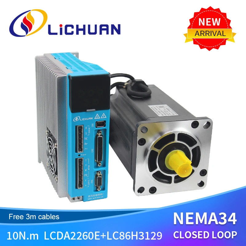 Lichuan 3-Phase Nema34 150V~230VAC 10N.M 86mm 1000rpm CNC Easy Servo Closed Loop Stepper Motor Driver Kit CNC For 3D Printer