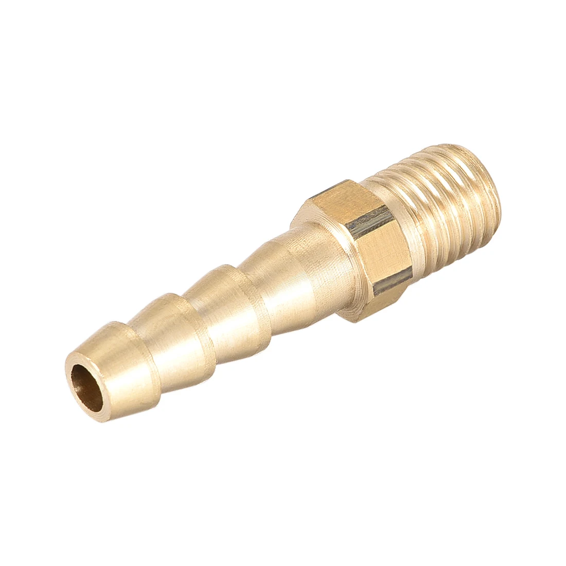 Uxcell 4pcsทองเหลืองFITTING ConnectorเมตริกM8x1 ชายท่อID 6mmเชื่อมต่อสำหรับAir,น้ำ,การใช้Gold Tone