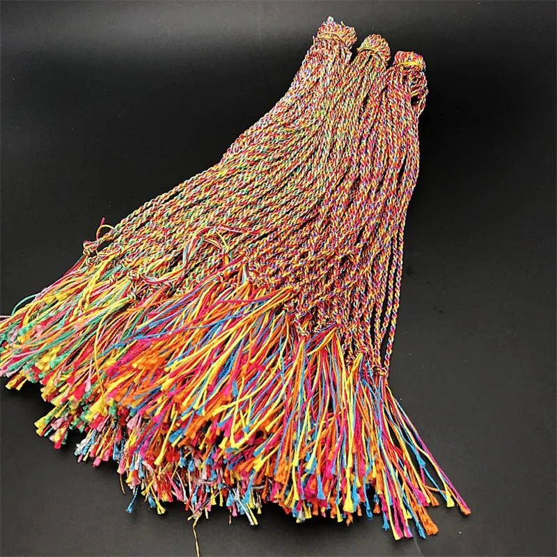 

100pcs New colorful rope bracelet wholesale five-color thread knot hand-woven hand rope gift bracelet color rope