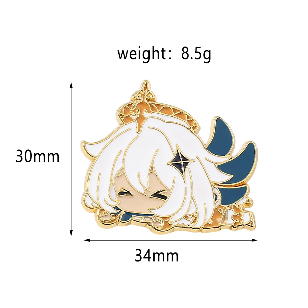 Game Genshin Impact Pin Paimon Enamel Metal Brooch Kawaii Cartoon Character Badge Souvenir Decorate Cosplay Gifts for Fans