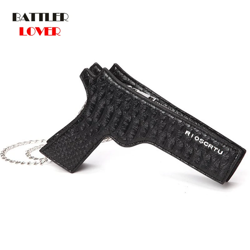 2020 yeni moda silah tasarım kadın çanta tabancası şekilli çanta serin küçük askılı çanta PU deri Crossbody çanta bayanlar omuzdan askili çanta