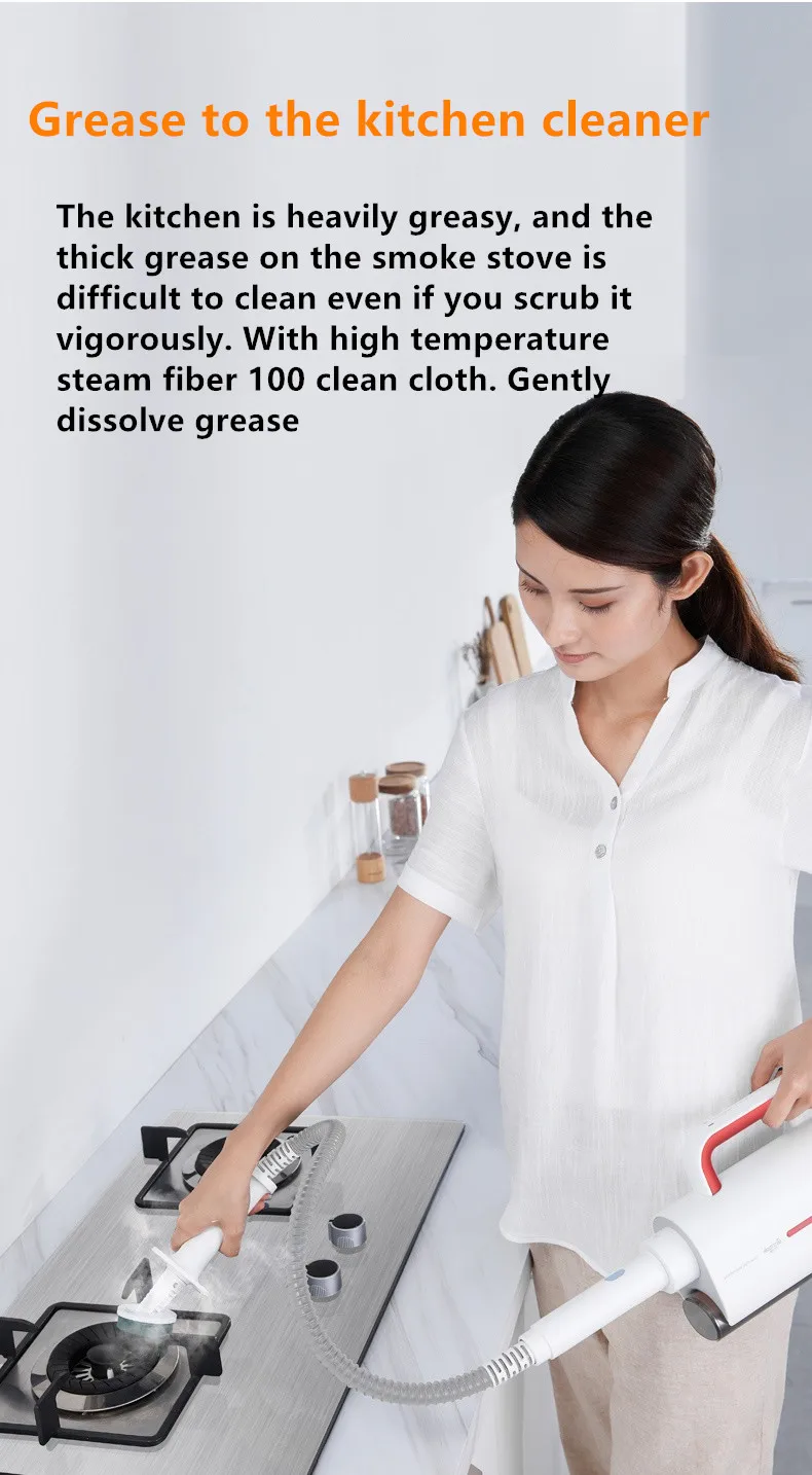 220V Electric Steaming Mop Steam Cleaner Steam Sterilization Aromatherapy Box With 5 Brush Heads Clean Home Floor Window Toy