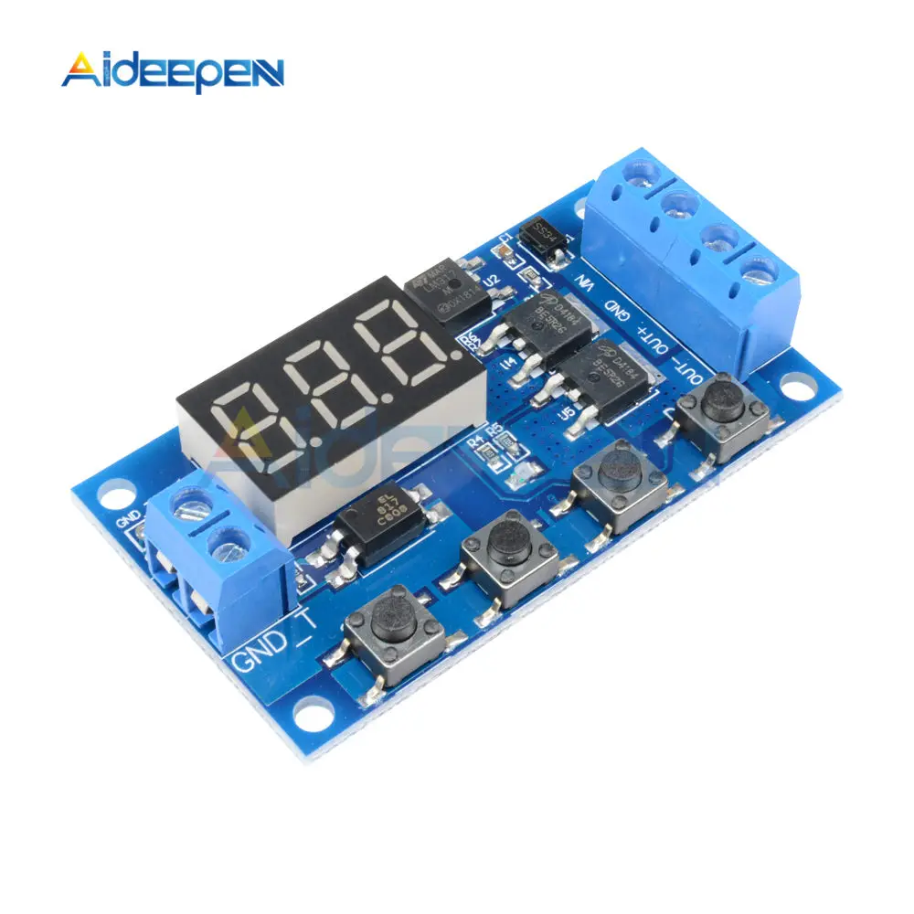 DC 5V-30V Dual-MOS-Zeitverzögerungsrelais, High-Level-Trigger, LED-Digitalanzeige, Zykluszeit-Timer, Verzögerungsschaltkreis, 12V 24V 0-999 – Detail 12