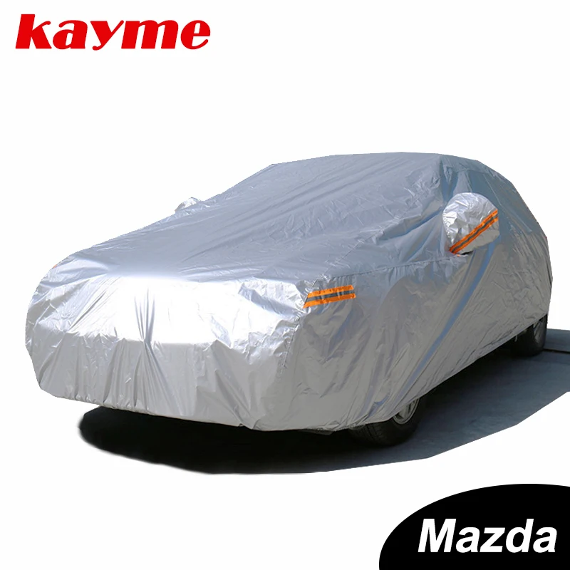 Kayme Waterproof full car covers sun dust Rain protection car cover auto suv protective for mazda 3 2 6 5 7 CX-3 cx-5 cx-7 axela