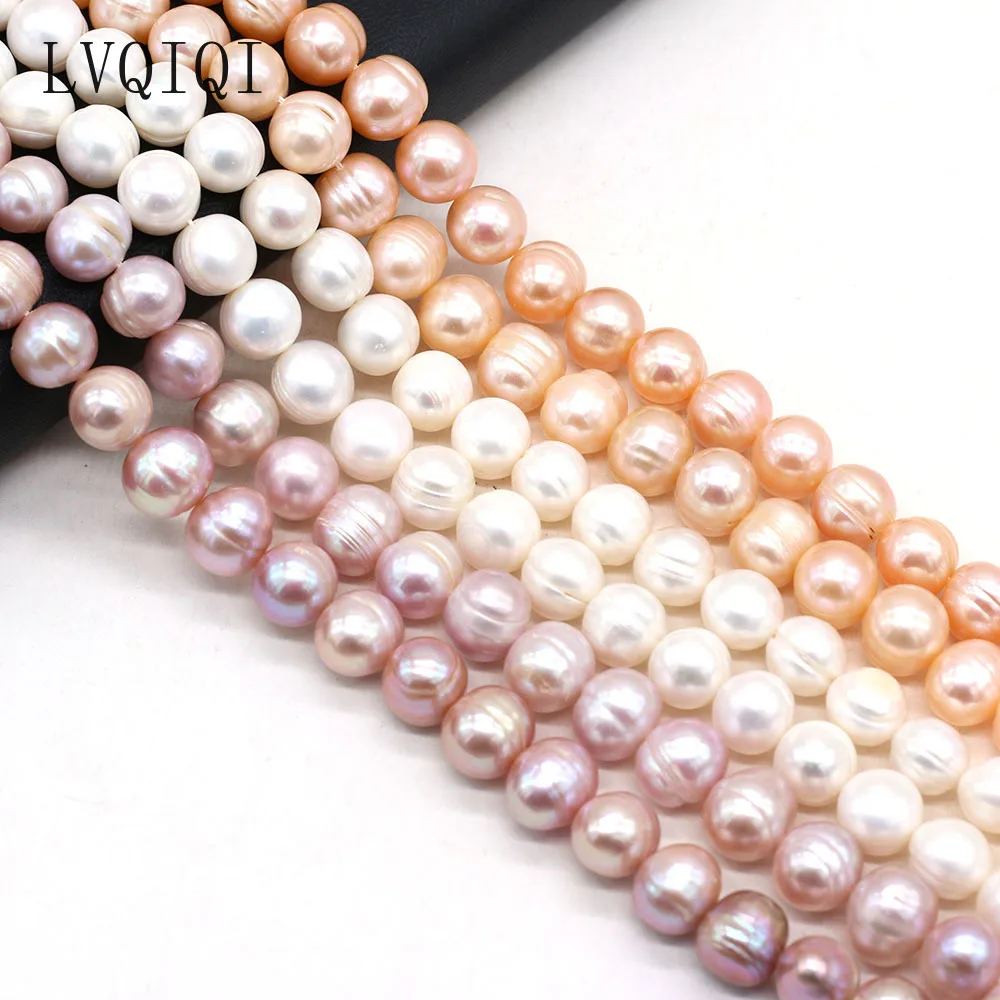 LVQIQI 100%Natural Freshwater Pearl Rice Beads Spacer Loose Bead For Jewelry Making DIY Charm Bracelet Necklace Earrings 10-11mm