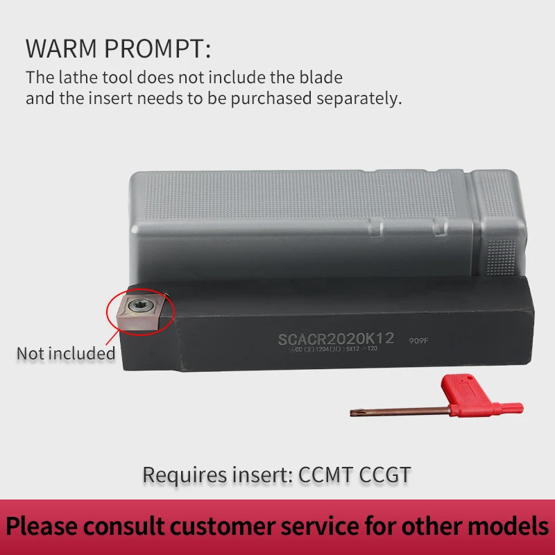 1pc SCACR2020K12 SCACL2020K12 External Turning Tool Holder CCMT Carbide Inserts Lathe CNC Cutting Tools Set