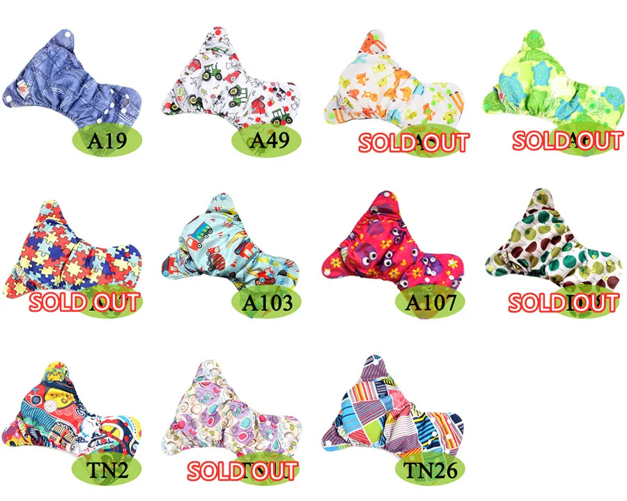 10pcs Happy Flute Newborn Diapers Washable Reusable Tiny AIO Cloth Diaper Bamboo Charcoal Double Gussets Fit 3 - 5KG Baby