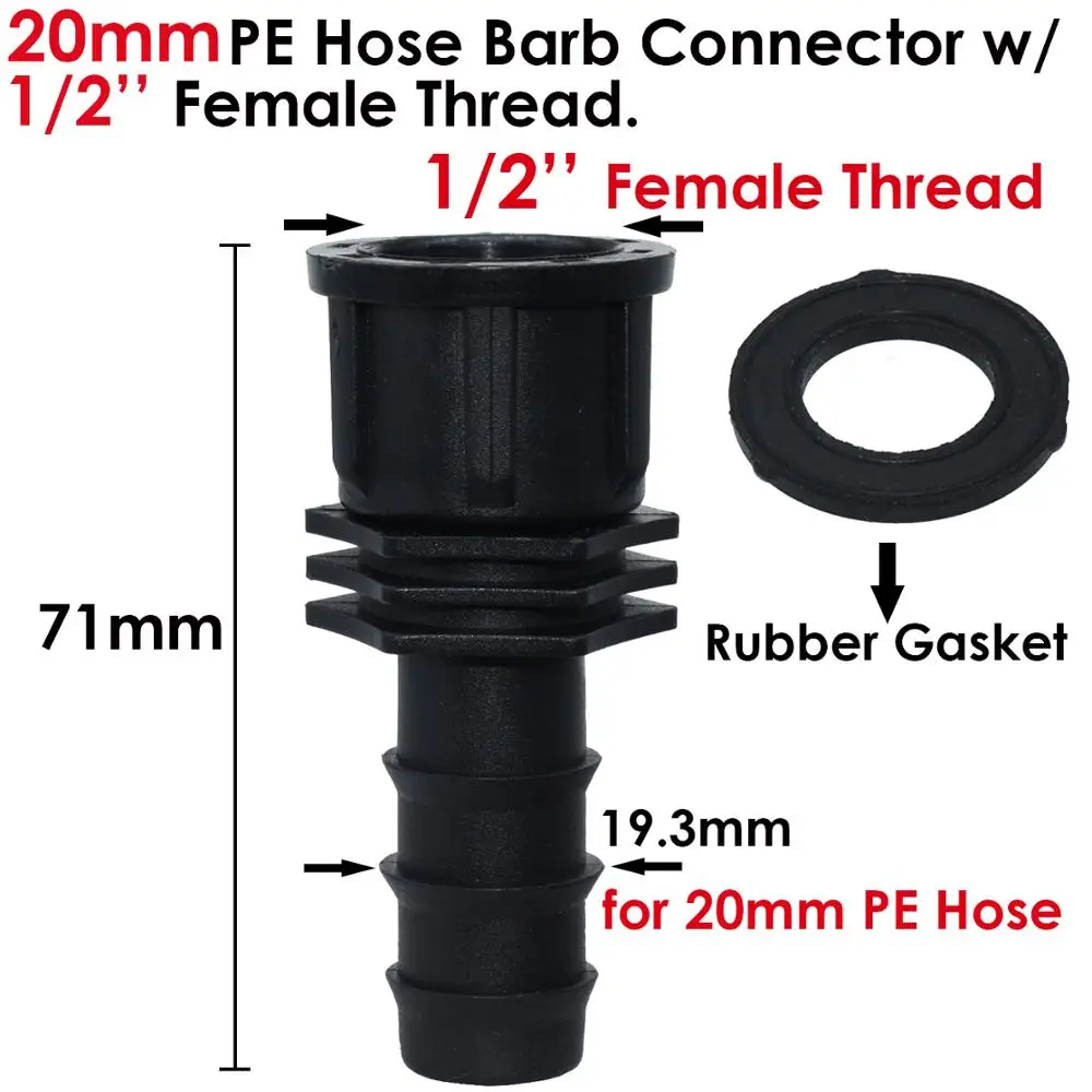 KESLA-conector de rosca hembra a lengüeta, 4 piezas, 1/2 \