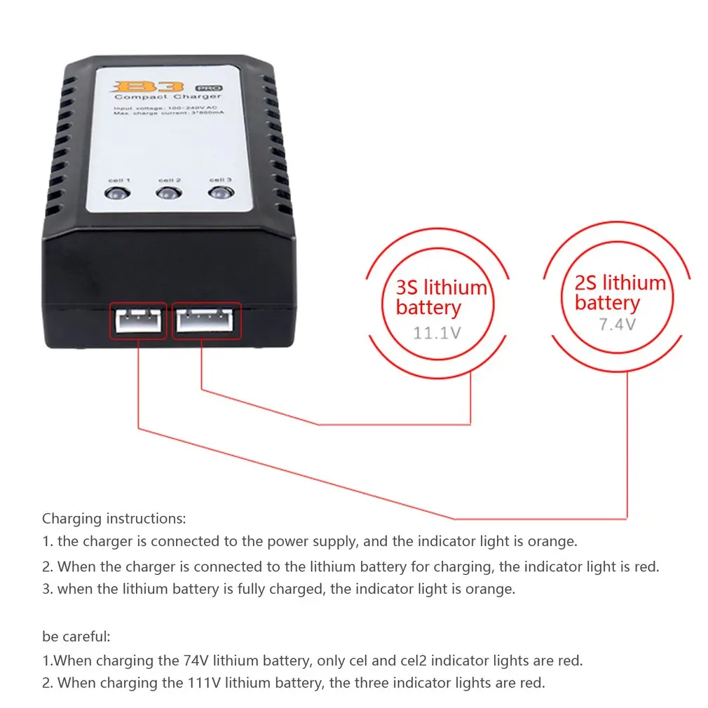 B3 7.4v 11.1v 10W Li-polymer Lipo Battery Charger 2s 3s Cells For RC LiPo AEG Airsoft Battery RC Model Spare Parts