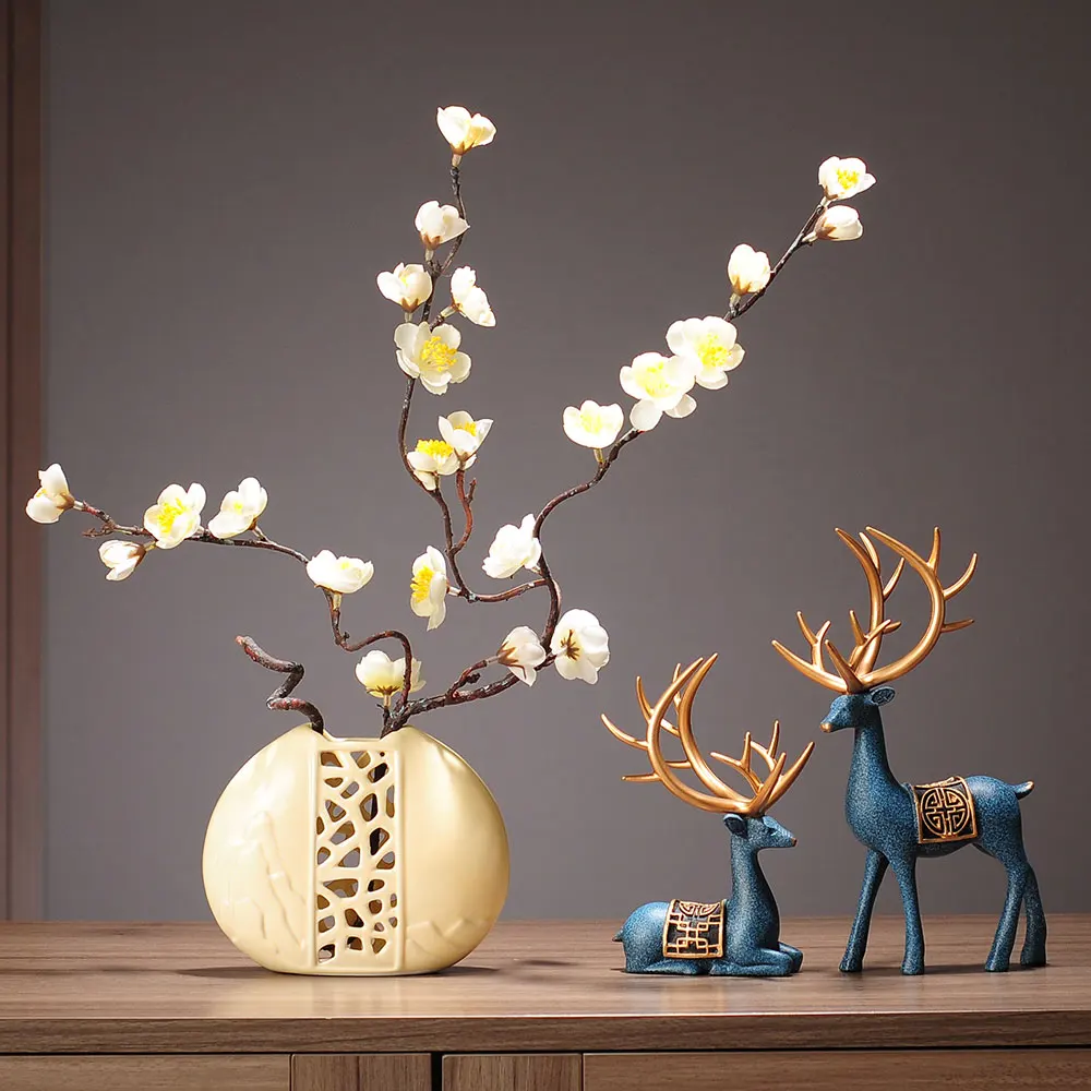 

New Chinese deer ornaments creative indoor vase living room bedroom crafts gifts