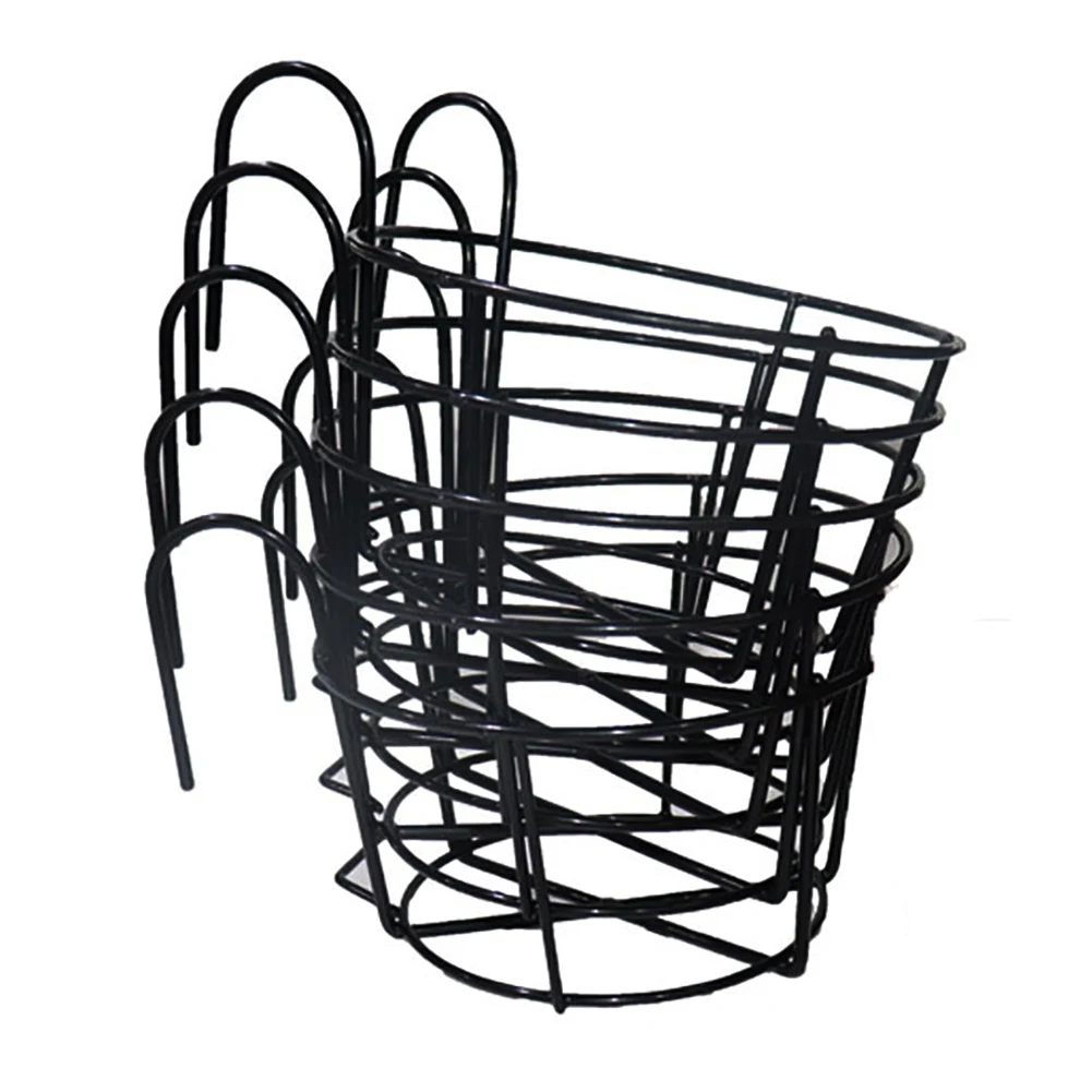 4/5Pcs Round Flower Rack Iron Art Stand Ornament Plant Garden Hanging Pot Holder Balcony Frame Railing Home Wall-Mounted Bracket