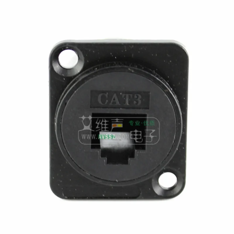 1Pcs CAT3 docking dual-pass 86 panel wall plug installation RJ11 socket round D-type telephone TEL module ARJ11-2