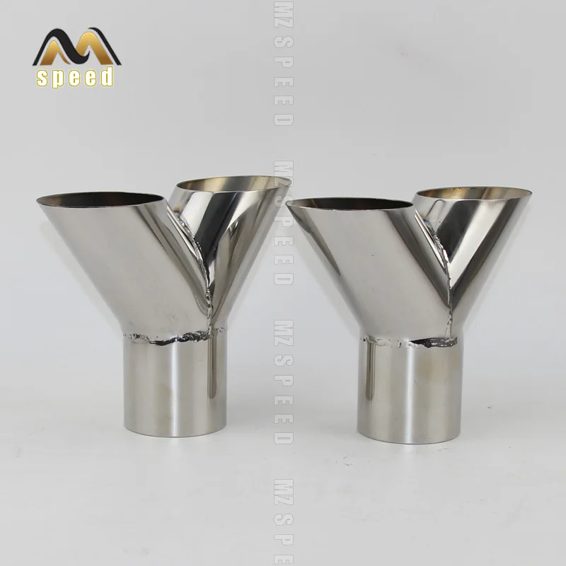 

304 stainless steel Y type three way welded pipe general 51mm 63mm exhaust pipe welded muffler connecting pipe fitting