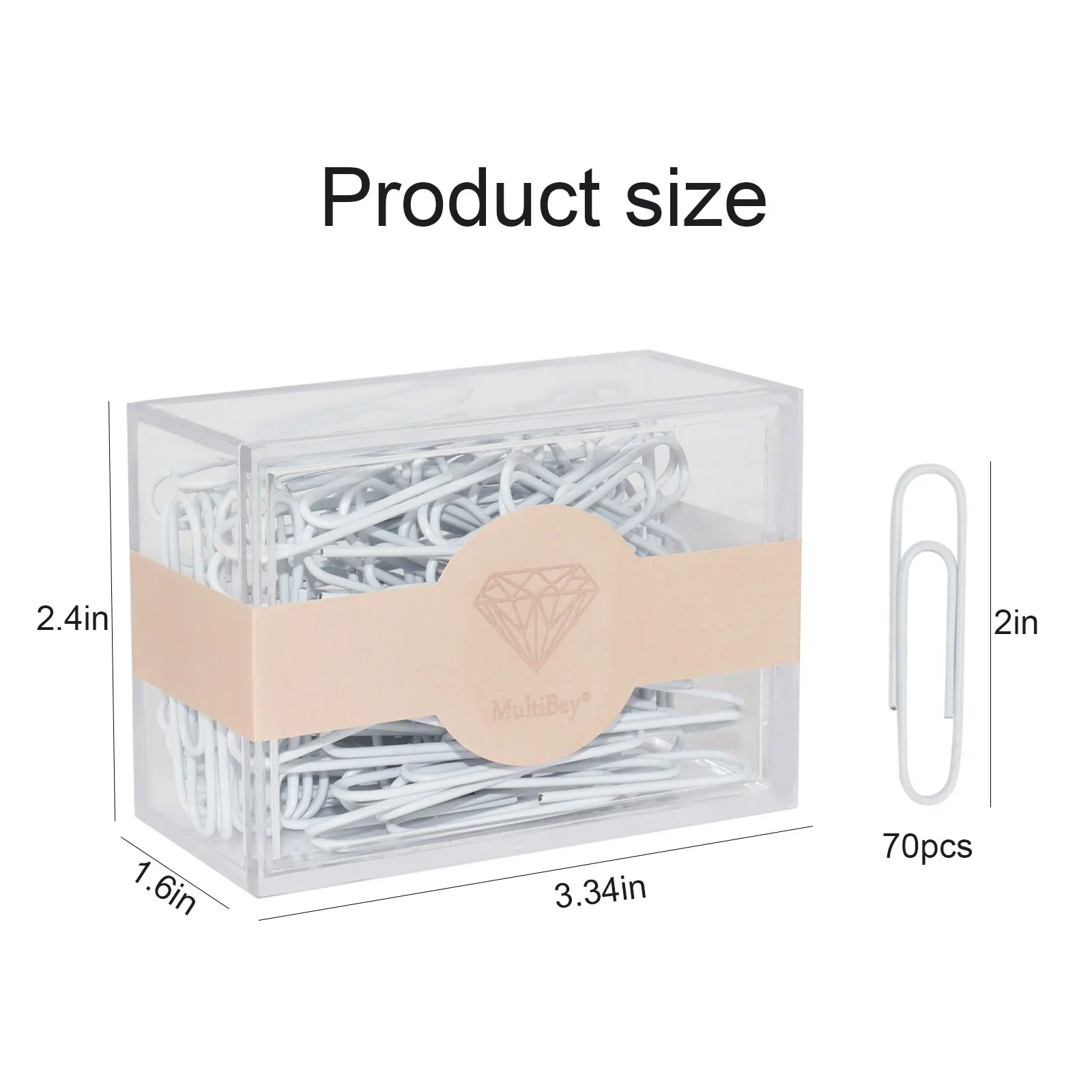 Medium Large Size Paper Clips 2 Inch 70PCS Per Box Clip Bookmark Metal Rose Gold Colored Office Accessories Paper Clips