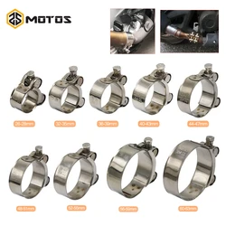 ZS MOTOS Motorcycle Stainless Steel 304 Single Exhaust Pipe Clamp Tube 26-63mm Exhaust Clamp Clip For Slip-on Type Muffler