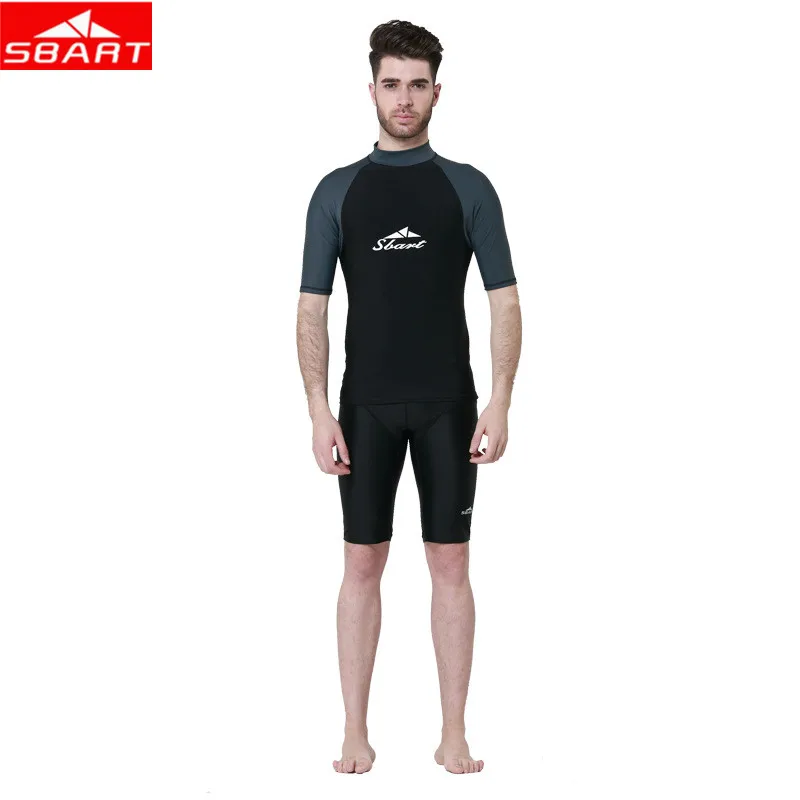 SBART mężczyźni lycra Surf mokre garnitury kurtka z krótkim rękawem Anti-UV szybkie suche surf-ubrania człowiek pływanie Windsurf nurkowanie mokre