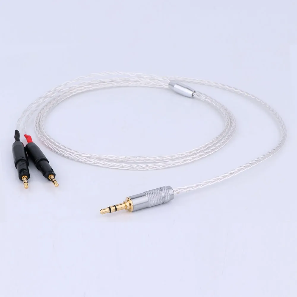 6.5mm 2.5mm XLR 4.4mm 8Core OCC Silver Plated Braided Earphone Headphone Cable For Audio-Technica ATH-R70X