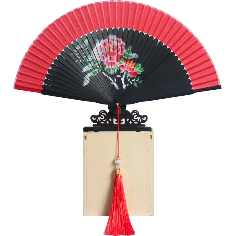 

Lady Dance Fan Bamboo Ventilateur Classical Portable Wedding Silk Fan Chinese Summer Cheongsam Hanfu Fans Abanicos Para Boda