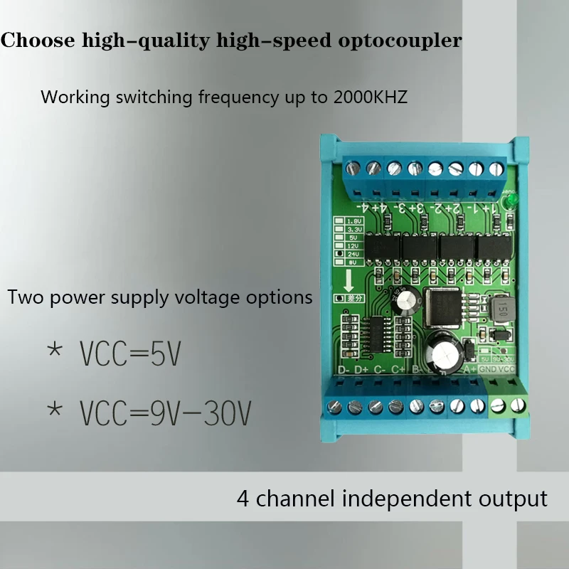 Collector-To-Differential Single-Ended To Differential Single-Chip Encoder PLC Pulse Signal 3.3V ~ 24V To Differential Module