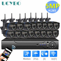 5mp wifi cctv system wireless ip camera nvr set 16CH 8CH 4CH H.265 video surveillance kit IR outdoor security camera system