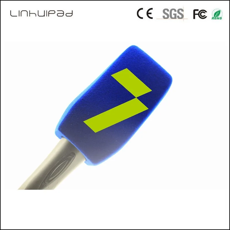 Linhuipad L-7 カスタマイズインタビューマイクフロントガラス大サイズフロックプリントロゴ泡フロントガラスサッカークラブレポーター