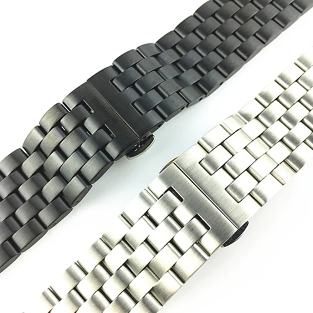 

26mm 24mm 22mm 20mm18mm Metal Watch Band Premium Solid lengthen Stainless Steel Watch Bracelet Straps 190mm WristBand