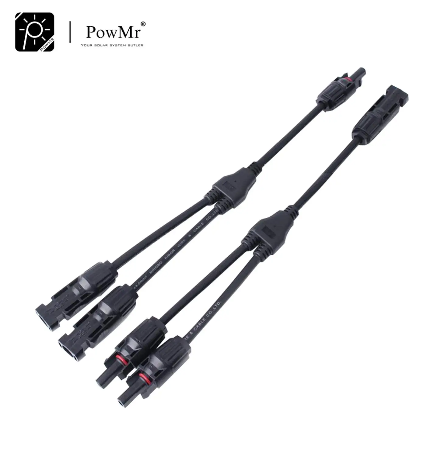 POWMR 1 Pair Solar Panel Y Type 1 to 2 Connectors M-FF and F-MM Branch Cable SOLAR PANEL CONNECTOR