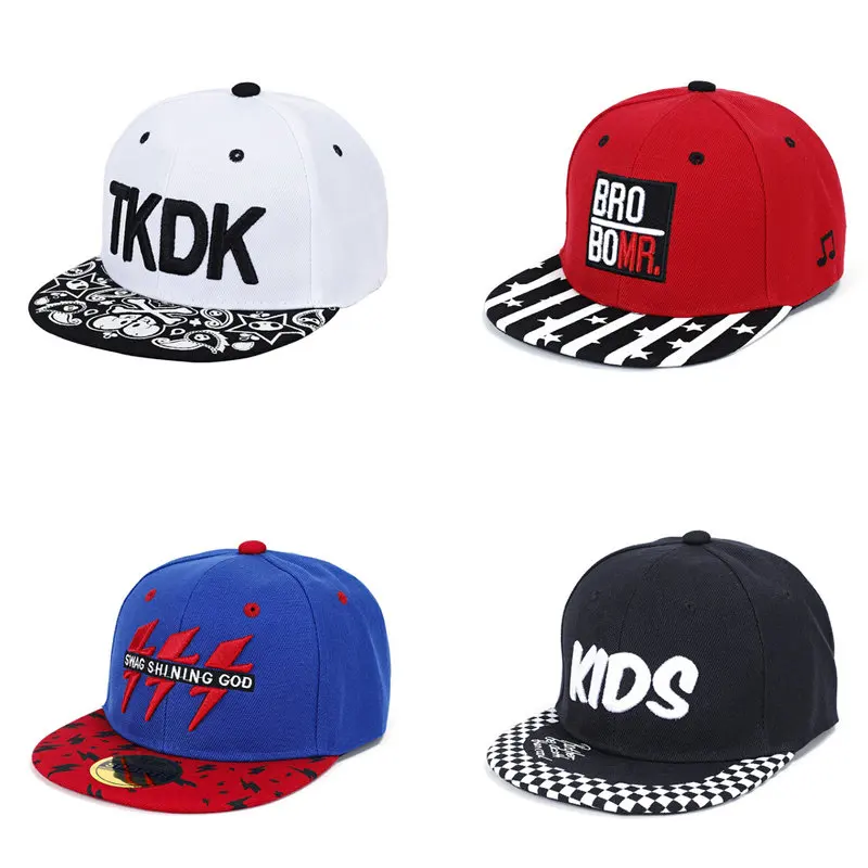 Embroidered Hip Hop Cap for Boy&Girl Unisex Children Letter Snapback Cap kids Baseball Cap Sun Hat For 3-8 years old