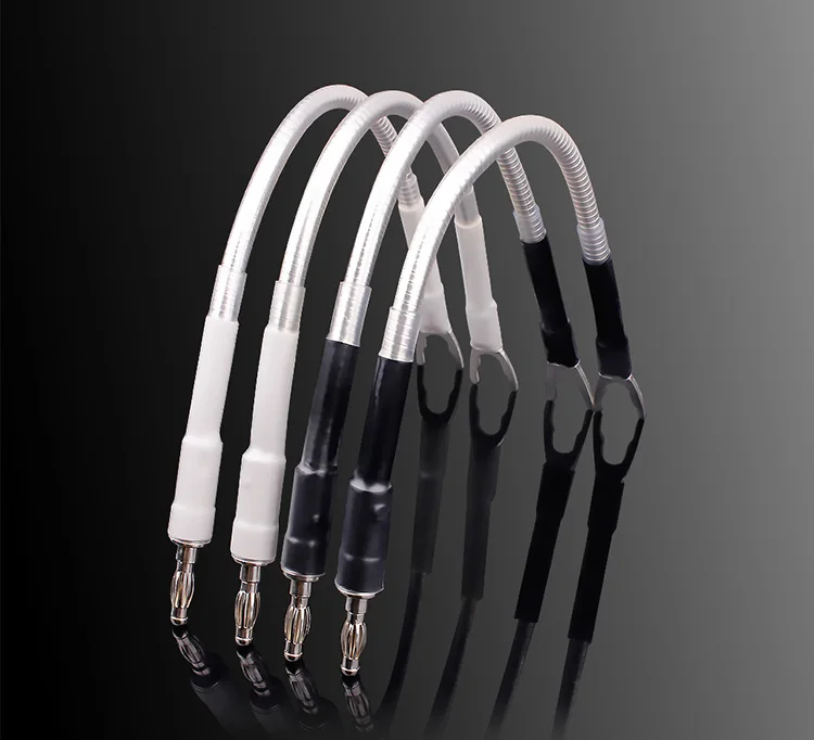 

4pcs Hi-End Hifi audio Odin 7N OFC Silver Jumper wire hifi speaker Jumper speaker cable Banana to Y jumper leads