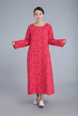 

Top brand and Jacquard Cotton Linen Retro Loose Dress high quality