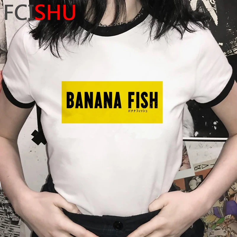 Japanese Anime Banana Fish Harajuku T Shirt Men Funny Cartoon Aesthetic T-shirt Hip Hop Graphic Tshirt Streetwear Top Tees Male