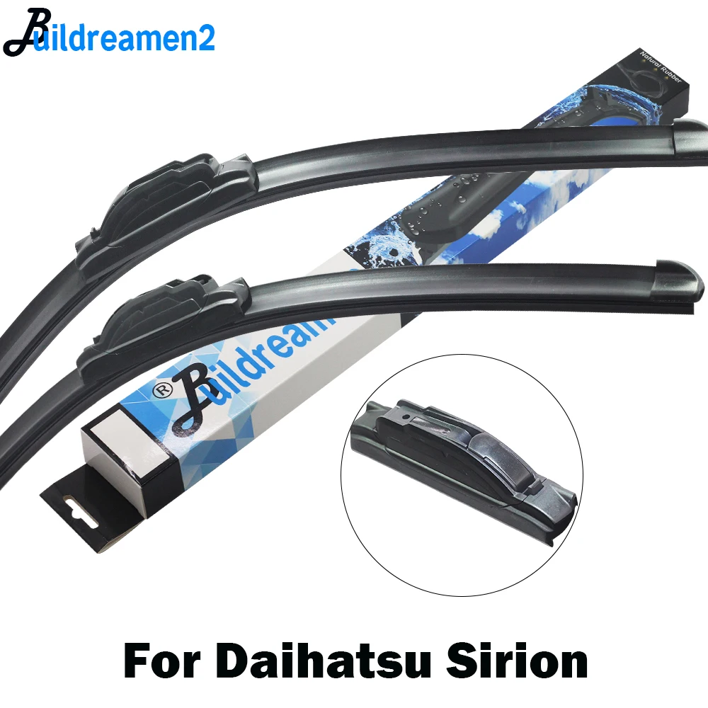 Buildreamen2 limpiaparabrisas de goma para coche, accesorios para limpiaparabrisas, brazos de gancho aptos para Daihatsu Sirion 1998-2014