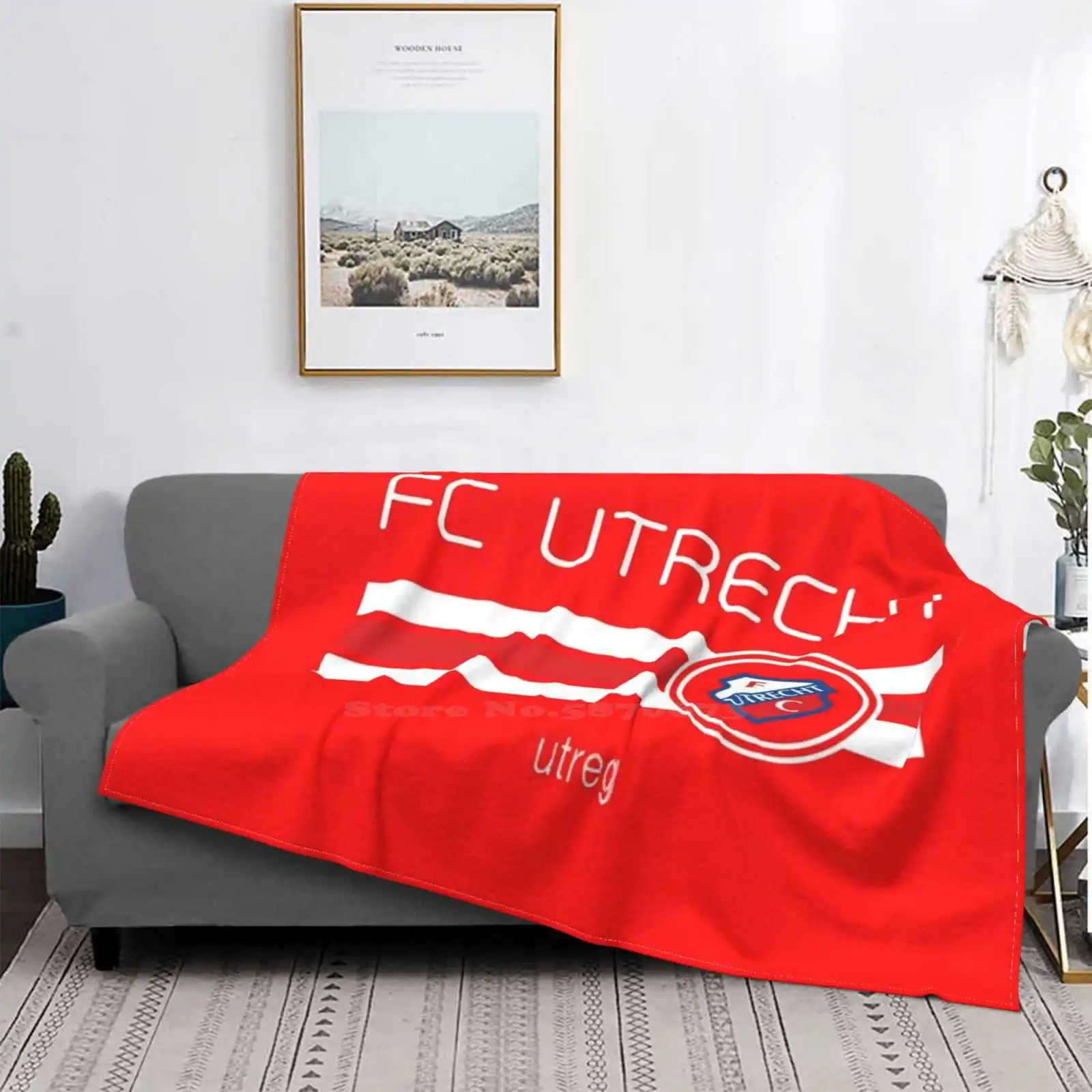 Eredivisie-Fc Utrecht ( Home Red ) Creative Design Comfortable Warm Flannel Blanket Football Eredivisie Fc Utrecht Utreg