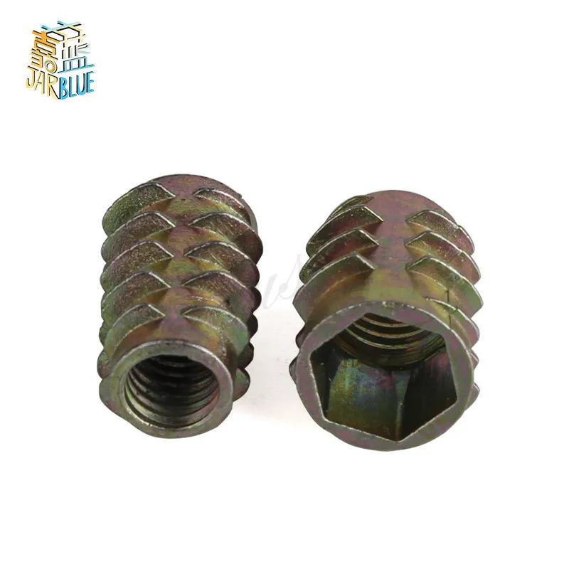 

M4 M5 M6 M8 Zinc Alloy Unhead Wood Insert Nut Hex Drive Head Furniture Nuts length 8mm to 25mm