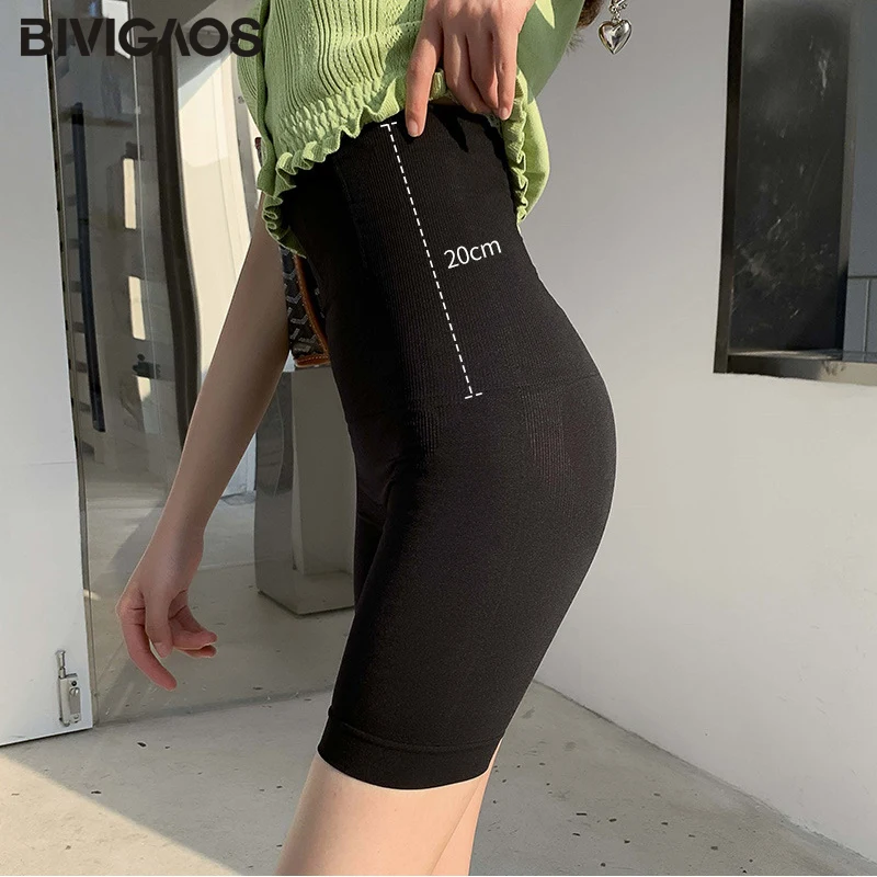 BIVIGAOS Elastic Body-Shaping High Waist Shorts Women Corset Slimming Short Skinny Slim Shortpants Sexy Biker Shorts Panties