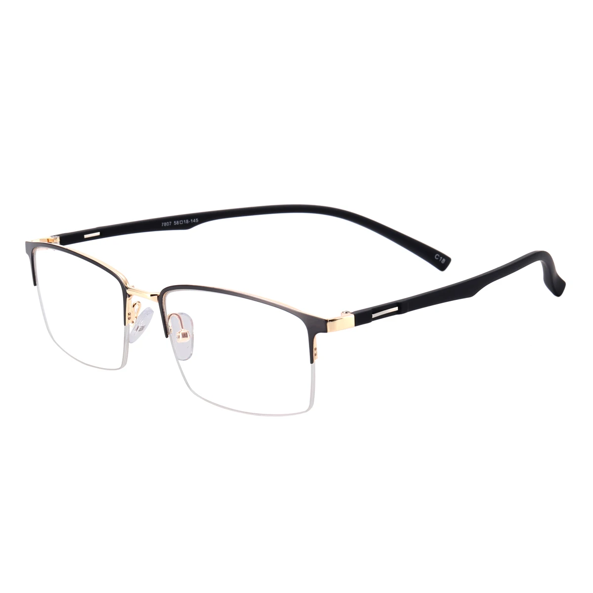 Male Fashion Metal Half Rim Large Size Eyeglasses Frame For Prescription Lenses Myopia Farsighted Lens