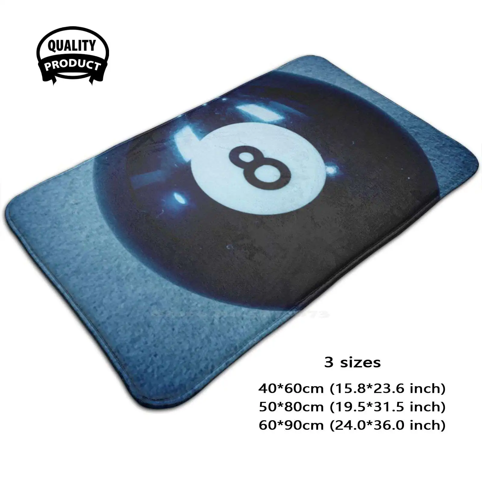 8 Soft Cushion Home Carpet Door Mat Car Rug Number Pool Billiards Eight Ball 8 Ball