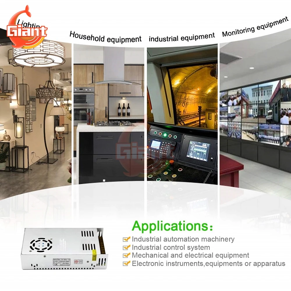 S-48-24 DC 24V 48W Switching Power Supply Lighting Transformer For LED Strip Light Access Control Switching Power Adapter Driver