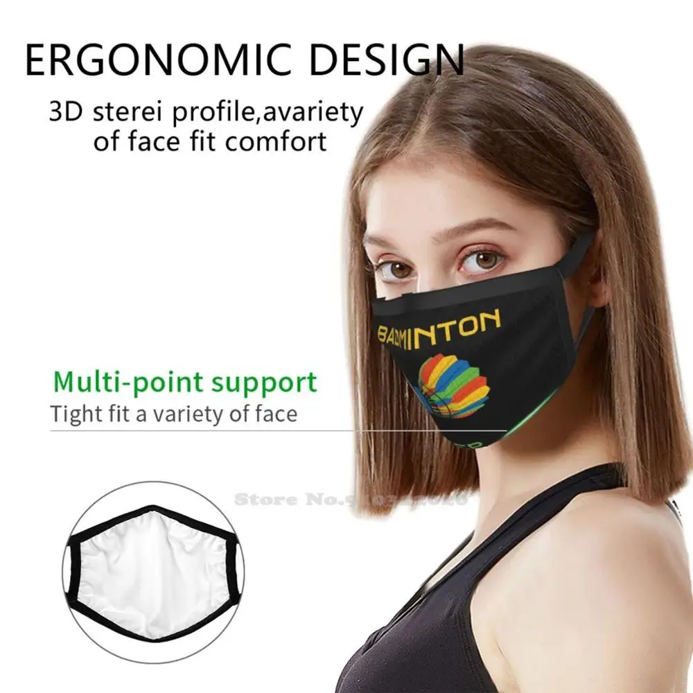 Badminton Eet Slaap Herhaal Mode Mannen Vrouwen Outdoor Sport Ademend Masker Mondmaskers Houding Badminton Badminton Verjaardag