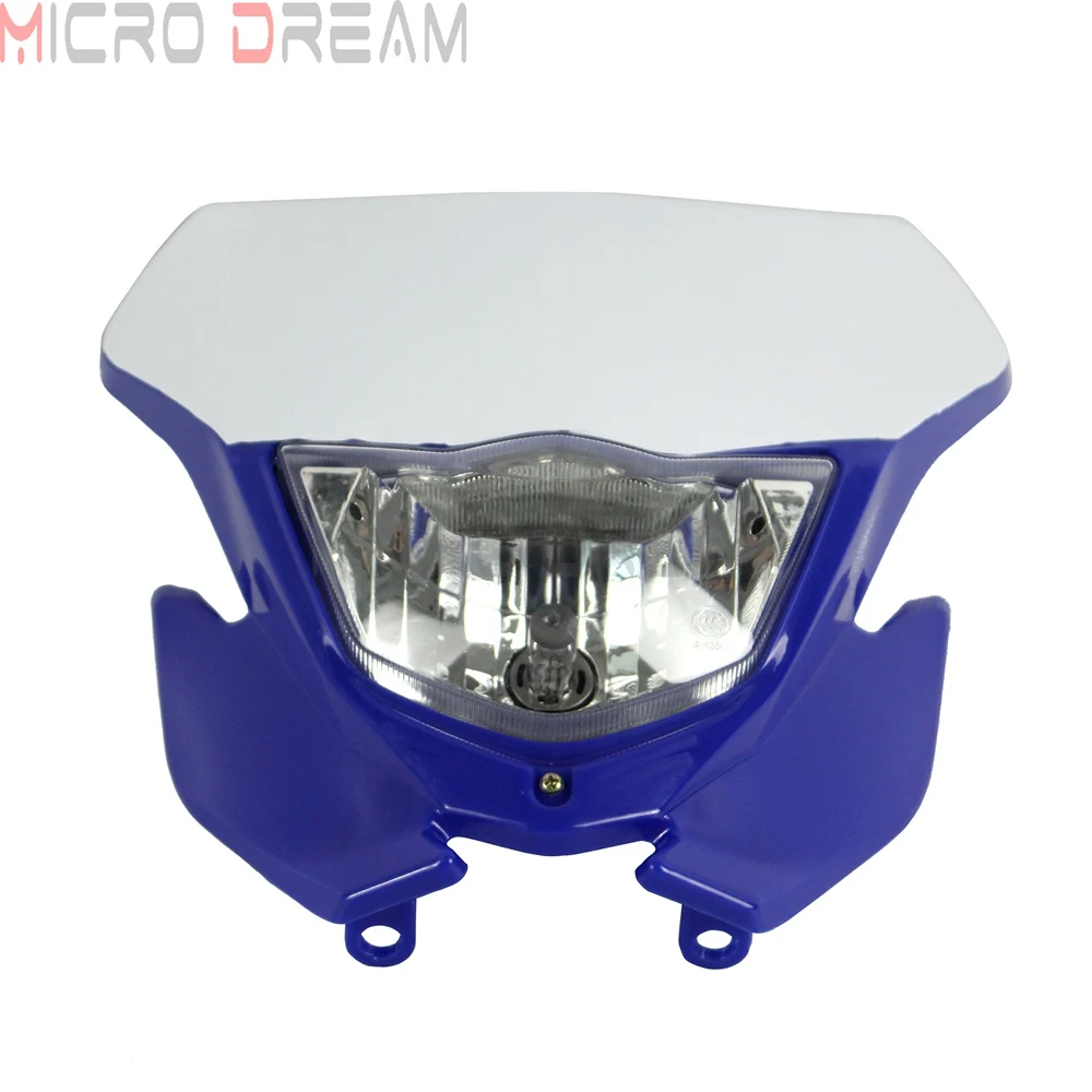 Motocross Halogen Headlight Mask 12v H4 Head Light Fairing Universal Headlamp for Yamaha WR YZ TTR WRF 85 125 250 250X 425 450