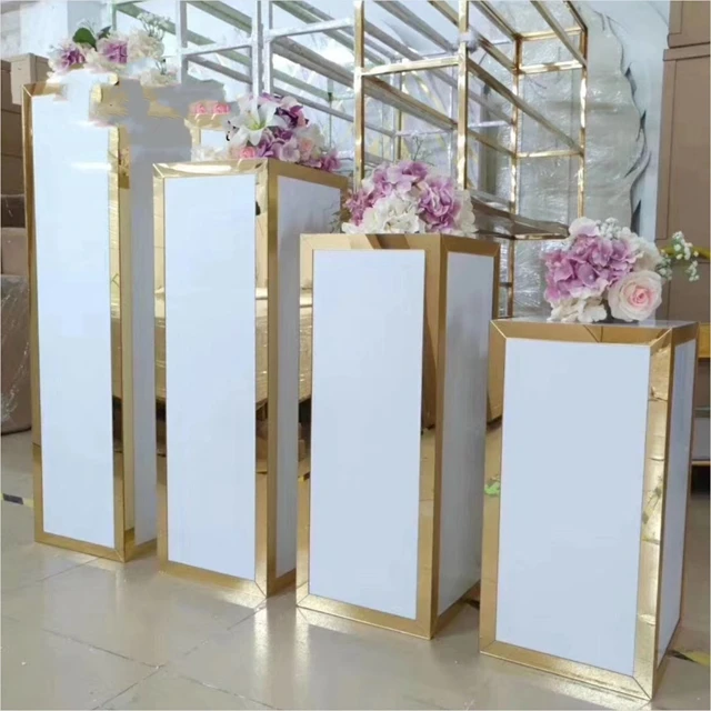 

4pcs/set) Plinth Event column white pedestal display wedding flower stand for Events marriage party wedding decoration yudao701